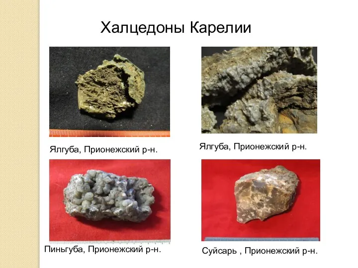 Ялгуба, Прионежский р-н. Халцедоны Карелии Ялгуба, Прионежский р-н. Пиньгуба, Прионежский р-н. Суйсарь , Прионежский р-н.