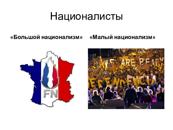 Националисты «Большой национализм» «Малый национализм»