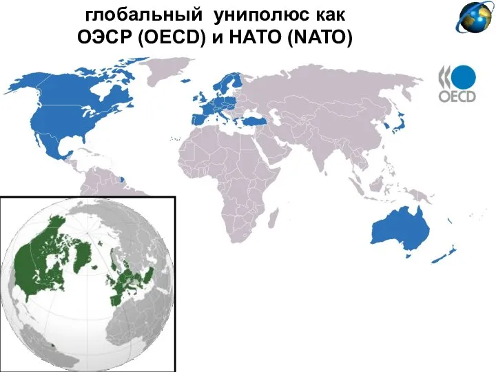 глобальный униполюс как ОЭСР (OECD) и НАТО (NATO)