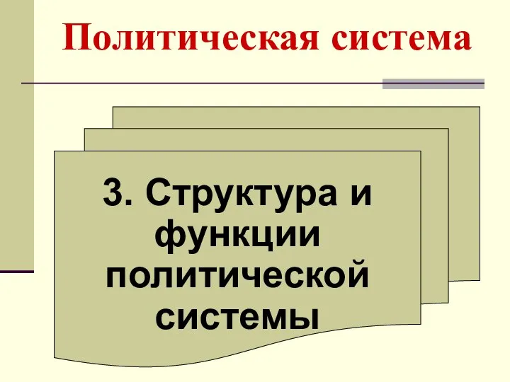 Политическая система 3. Структура и функции политической системы