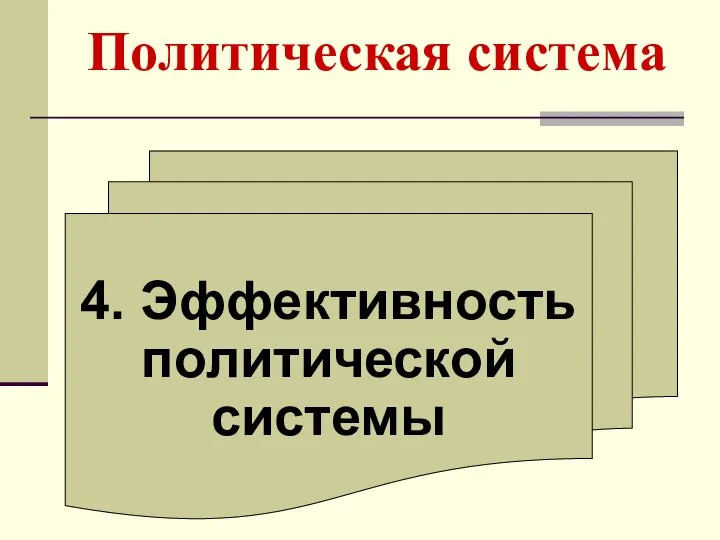 Политическая система 4. Эффективность политической системы