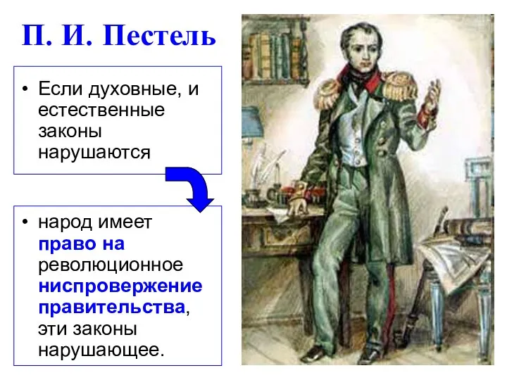 П. И. Пестель Если духовные, и естественные законы нарушаются народ имеет