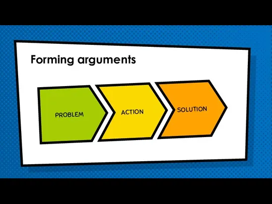 Forming arguments PROBLEM ACTION SOLUTION