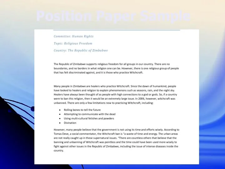 Position Paper Sample