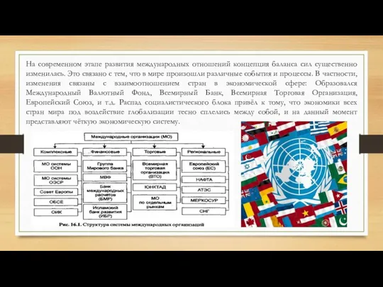 На современном этапе развития международных отношений концепция баланса сил существенно изменилась.