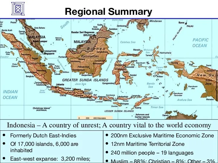 Regional Summary Formerly Dutch East-Indies Of 17,000 islands, 6,000 are inhabited