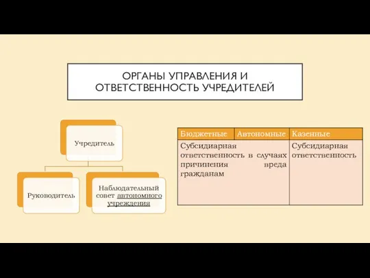 ОРГАНЫ УПРАВЛЕНИЯ И ОТВЕТСТВЕННОСТЬ УЧРЕДИТЕЛЕЙ