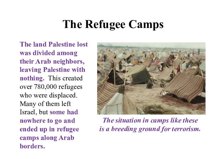 The land Palestine lost was divided among their Arab neighbors, leaving