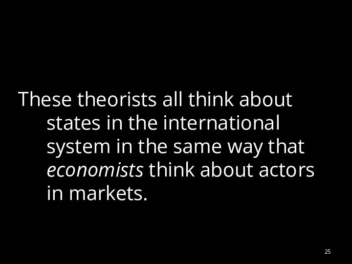 These theorists all think about states in the international system in