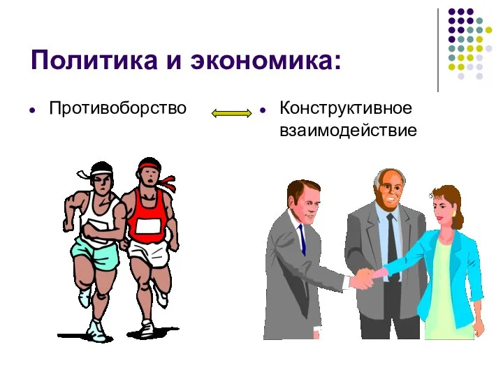 Политика и экономика: Противоборство Конструктивное взаимодействие