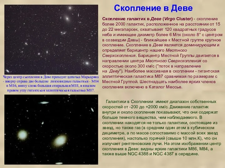 Скопление в Деве Скопление галактик в Деве (Virgo Cluster) - скопление