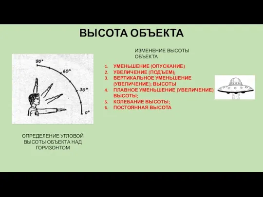 ВЫСОТА ОБЪЕКТА ОПРЕДЕЛЕНИЕ УГЛОВОЙ ВЫСОТЫ ОБЪЕКТА НАД ГОРИЗОНТОМ ИЗМЕНЕНИЕ ВЫСОТЫ ОБЪЕКТА