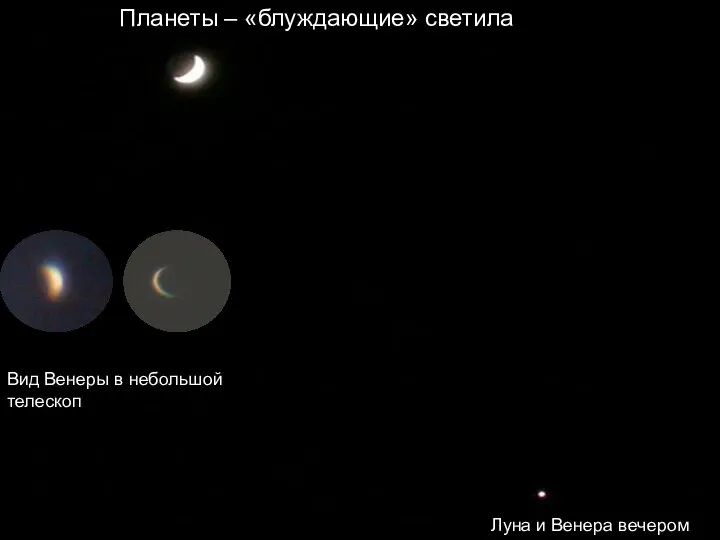 Луна и Венера вечером Вид Венеры в небольшой телескоп Планеты – «блуждающие» светила