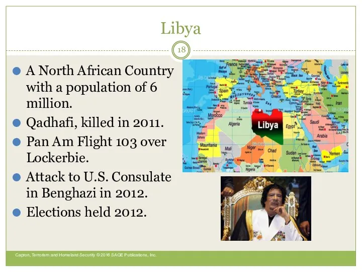 Libya A North African Country with a population of 6 million.