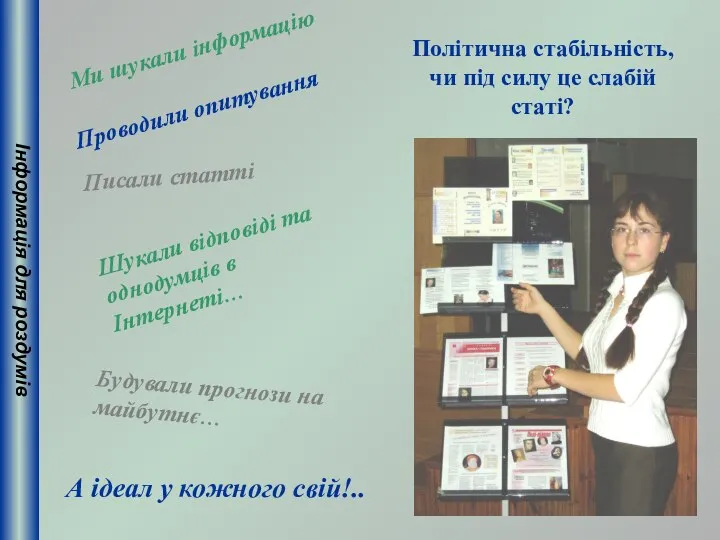 Політична стабільність, чи під силу це слабій статі? Інформація для роздумів