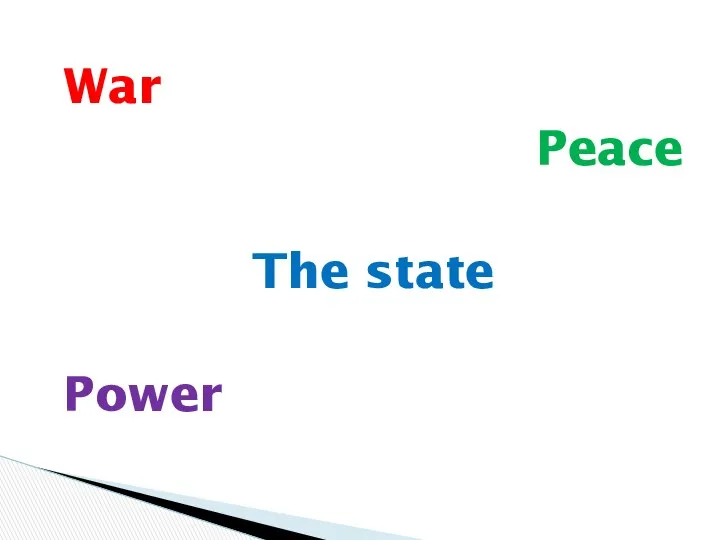 War Peace The state Power