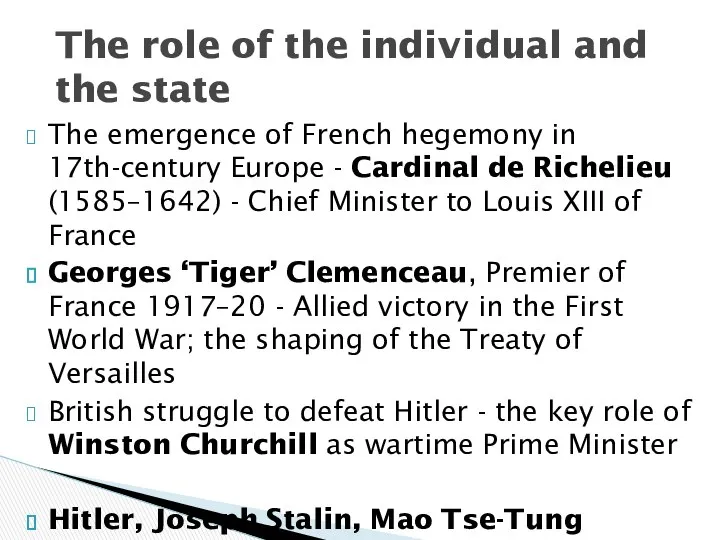 The emergence of French hegemony in 17th-century Europe - Cardinal de