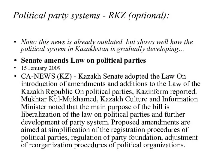 Political party systems - RKZ (optional): Note: this news is already
