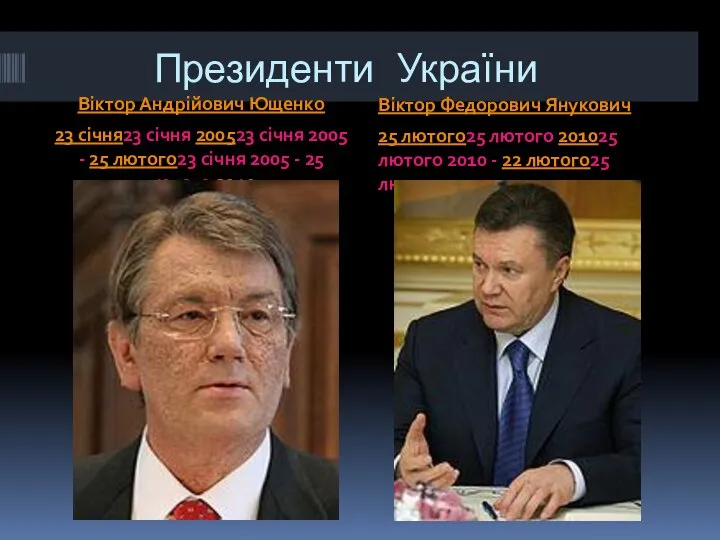 Президенти України Віктор Андрійович Ющенко 23 січня23 січня 200523 січня 2005