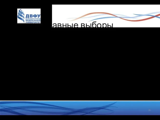 Равные выборы Каждый избиратель обладает равным количеством голосов