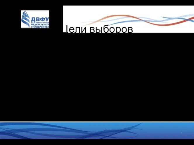 Цели выборов Легитимность Смена курса Смена конкретных лиц при старом курсе