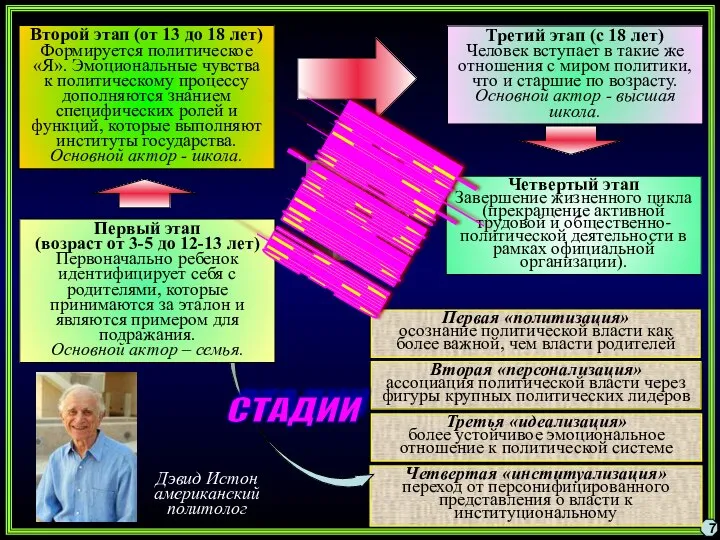 7 Второй этап (от 13 до 18 лет) Формируется политическое «Я».
