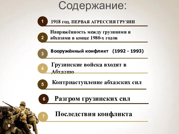 1 1918 год. ПЕРВАЯ АГРЕССИЯ ГРУЗИИ Вооружённый конфликт (1992 - 1993)