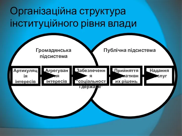 Організаційна структура інституційного рівня влади