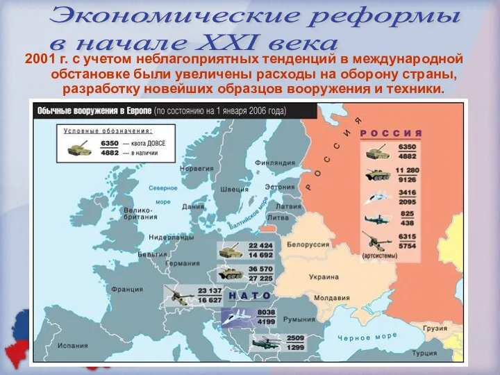 2001 г. с учетом неблагоприятных тенденций в международной обстановке были увеличены