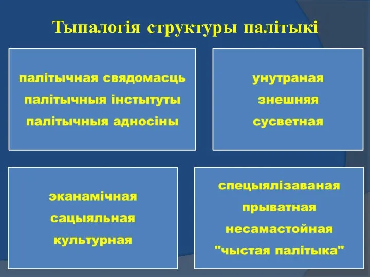 Тыпалогія структуры палітыкі