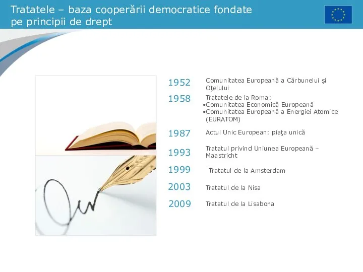 Tratatele – baza cooperării democratice fondate pe principii de drept Comunitatea