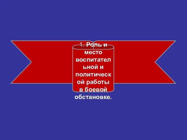 1. Роль и место воспитательной и политической работы в боевой обстановке.