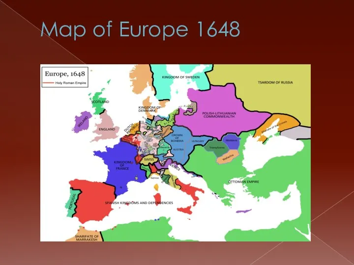 Map of Europe 1648