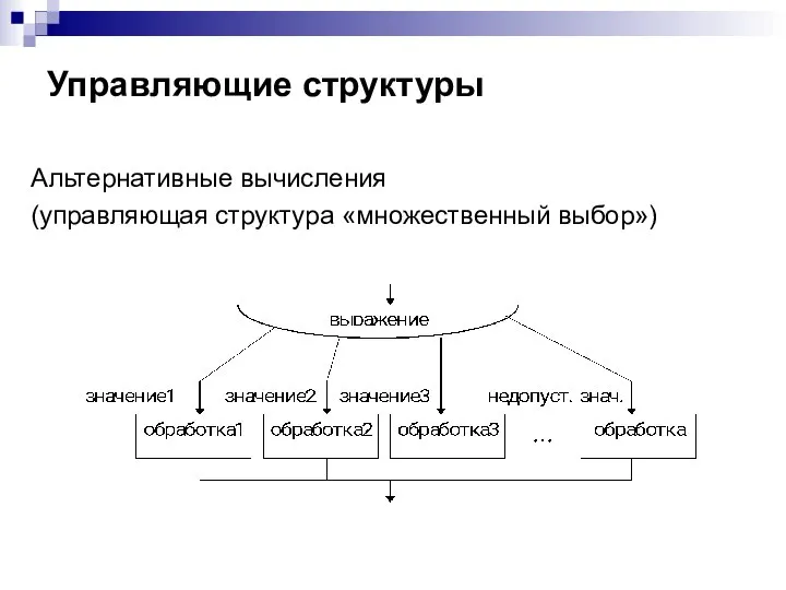 Управляющие структуры Альтернативные вычисления (управляющая структура «множественный выбор»)