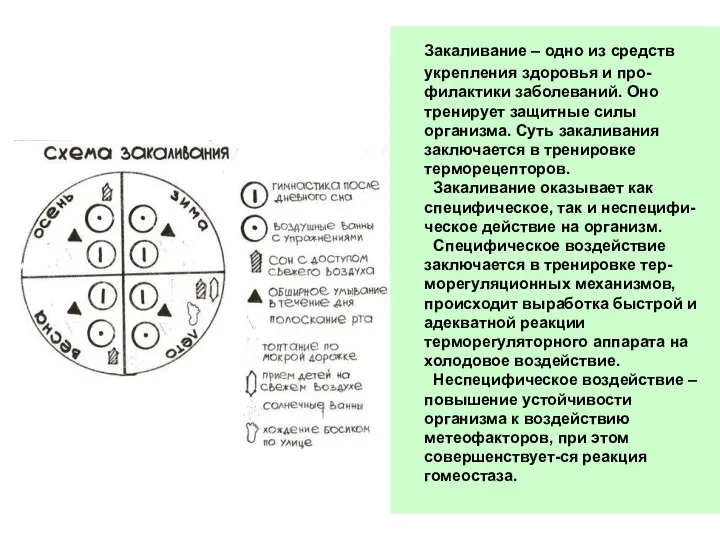 Закаливание – одно из средств укрепления здоровья и про-филактики заболеваний. Оно