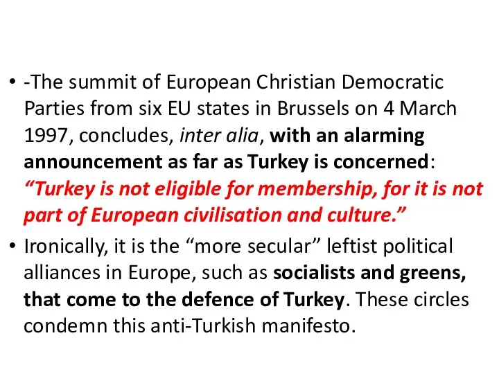 -The summit of European Christian Democratic Parties from six EU states