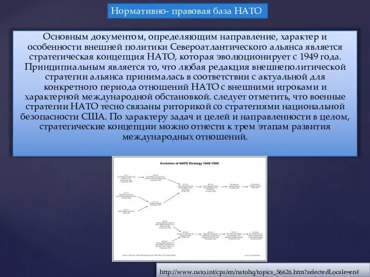 Основным документом, определяющим направление, характер и особенности внешней политики Североатлантического альянса