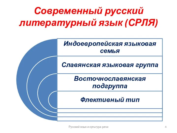 Современный русский литературный язык (СРЛЯ) Русский язык и культура речи