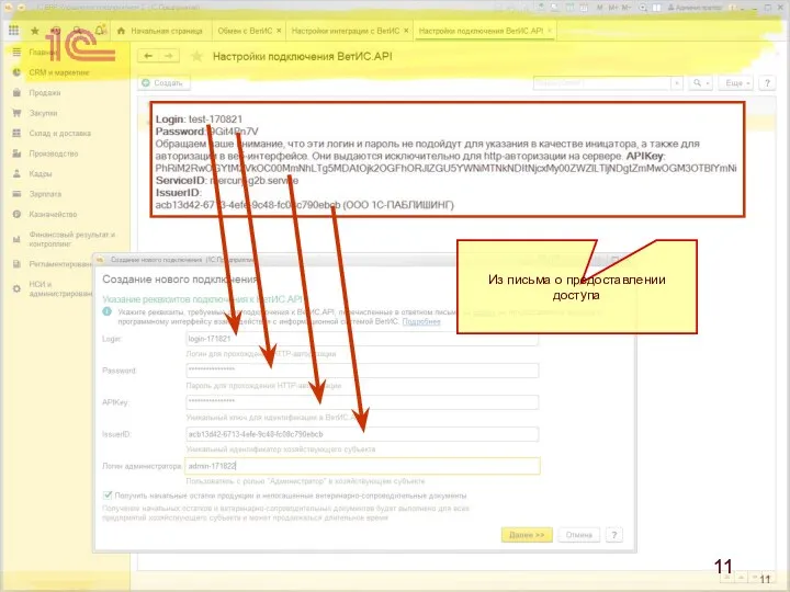 Из письма о предоставлении доступа