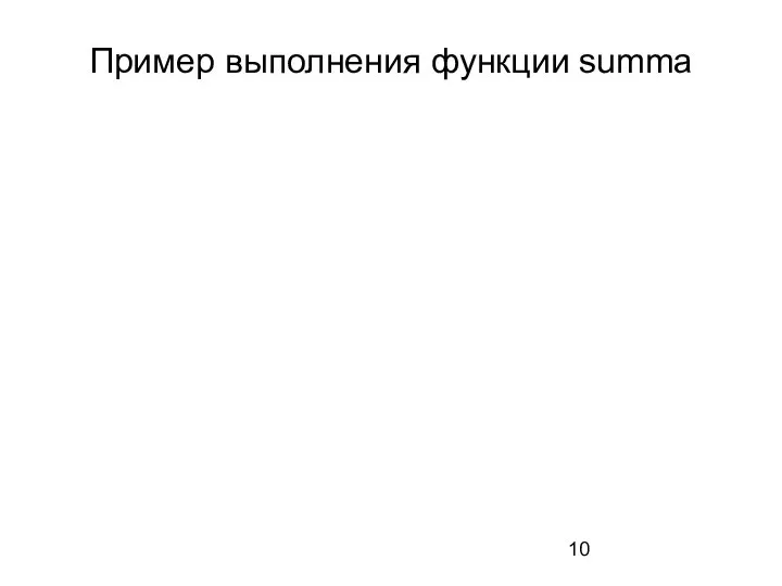 Пример выполнения функции summa