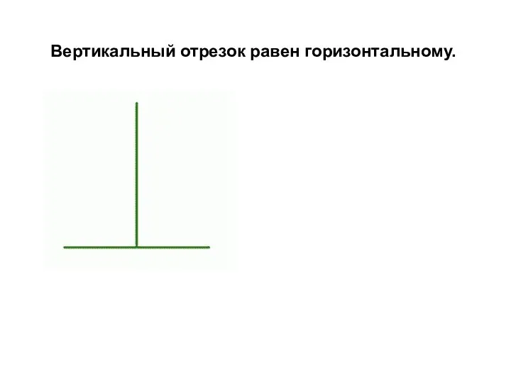 Вертикальный отрезок равен горизонтальному.