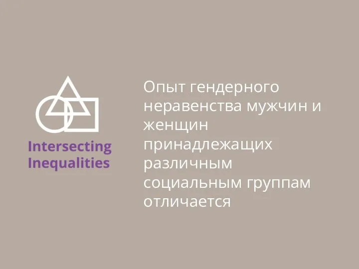 Опыт гендерного неравенства мужчин и женщин принадлежащих различным социальным группам отличается