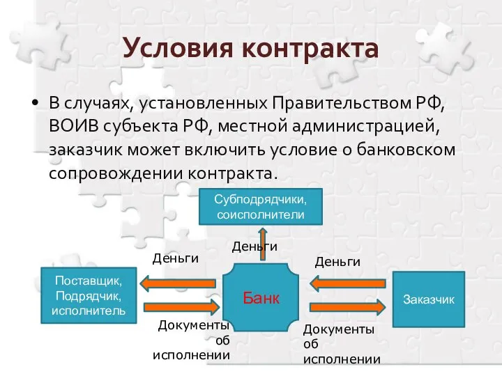 В случаях, установленных Правительством РФ, ВОИВ субъекта РФ, местной администрацией, заказчик