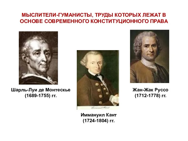 МЫСЛИТЕЛИ-ГУМАНИСТЫ, ТРУДЫ КОТОРЫХ ЛЕЖАТ В ОСНОВЕ СОВРЕМЕННОГО КОНСТИТУЦИОННОГО ПРАВА Шарль-Луи де