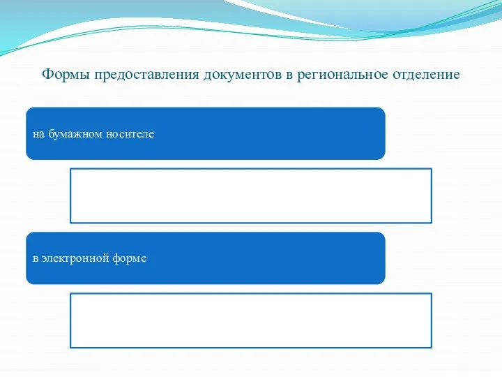Формы предоставления документов в региональное отделение на бумажном носителе в электронной форме
