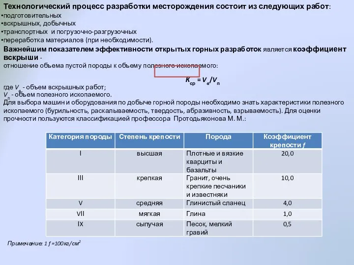 Технологический процесс разработки месторождения состоит из следующих работ: подготовительных вскрышных, добычных