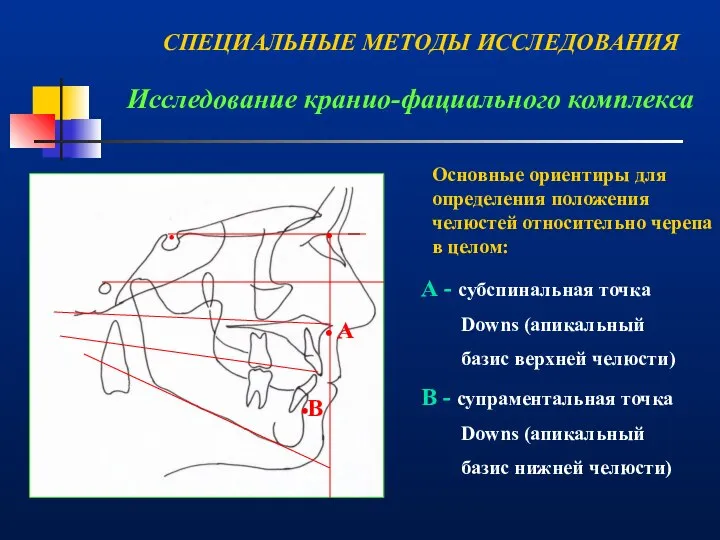 Исследование кранио-фациального комплекса . . . . А В А -