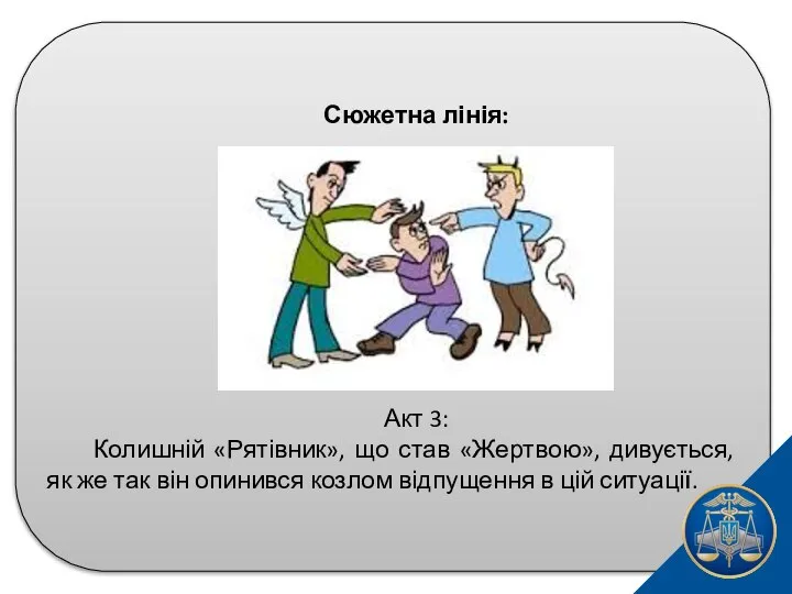 Сюжетна лінія: Акт 3: Колишній «Рятівник», що став «Жертвою», дивується, як