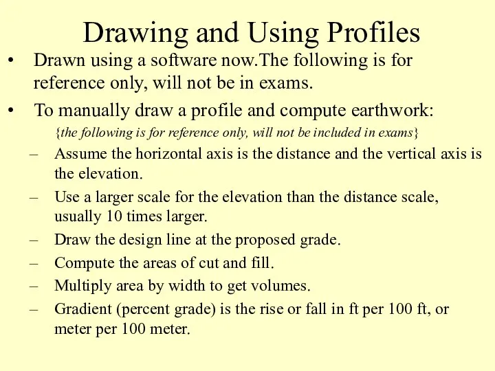 Drawing and Using Profiles Drawn using a software now.The following is