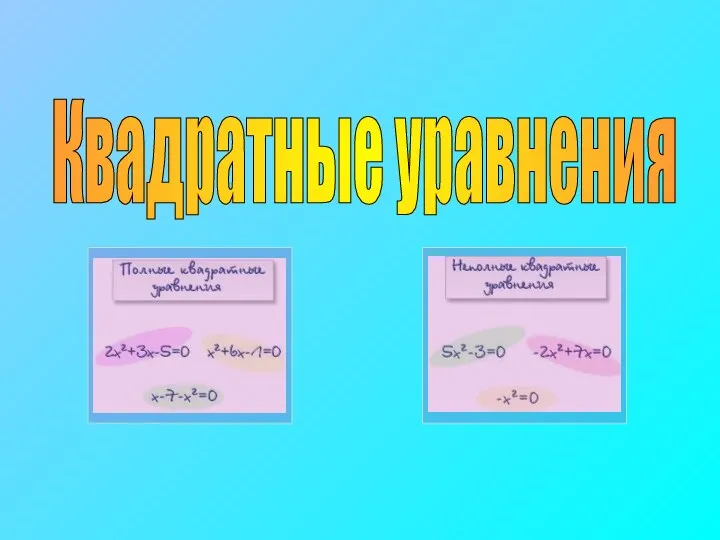 Квадратные уравнения